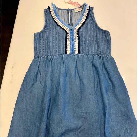 Vineyard Vines Girls Denim Chambray Pintuck Dress Size XS MSRP $89 NWT - Picture 9 of 11